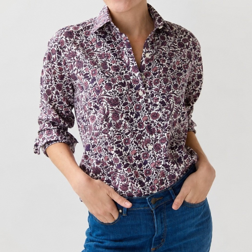 NEW Ann Mashburn Emery Walker Tomboy Popover Shirt Liberty Floral Size Medium